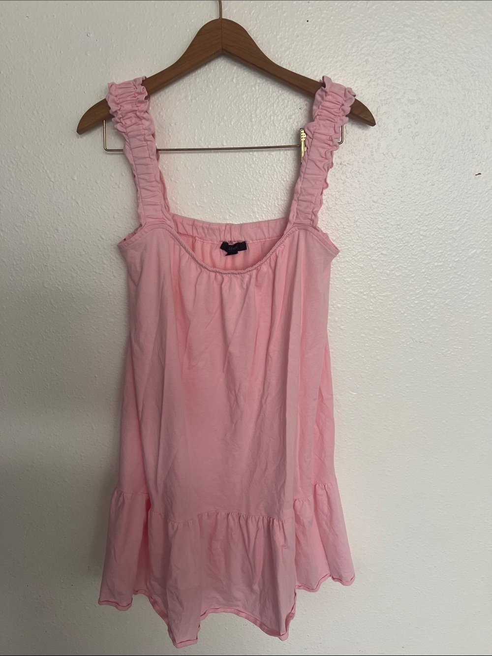 J. Crew Women’s Baby Pink Ruffle Strap Tank Dress